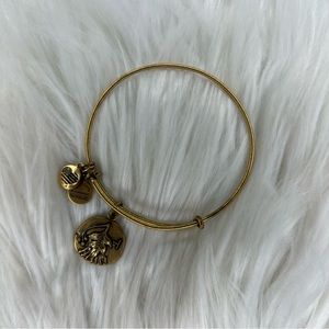 Alex and Ani Rafaelian Gold Hawthorn Charm Bangle Bracelet
